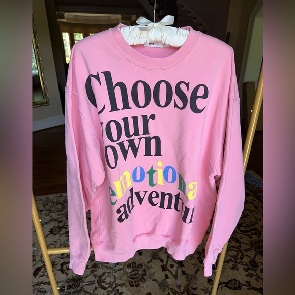 CHOOSE YOUR OWN EMOTIONAL ADVENTURE BUBBLEGUM CREWNECK - Picture 3 of 6